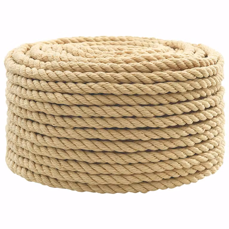 Corda multiuso vidaXL in plastica beige e marrone, diametro 14 mm, lunghezza 25 m, carico massimo 1275 kg