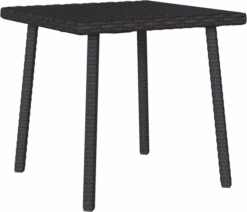 Tavolino da Giardino Rettangolare Nero 40x40x37 cm Polyrattan