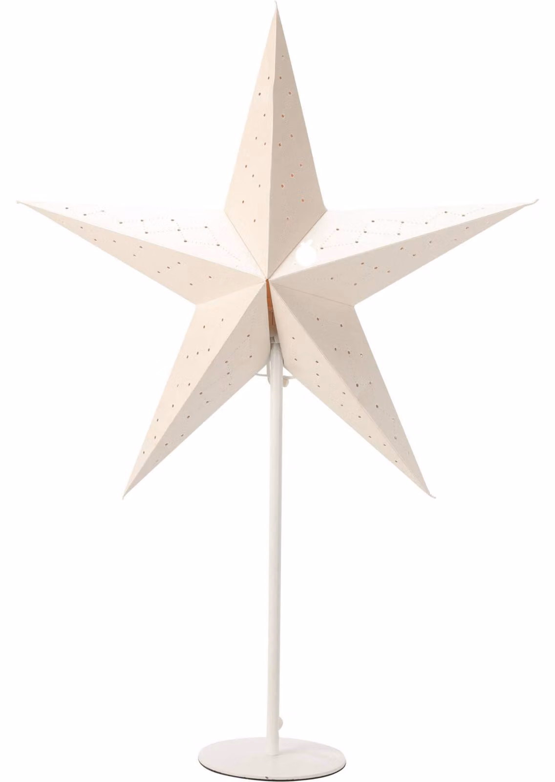 Stella decorativa con supporto in metallo, 36 cm