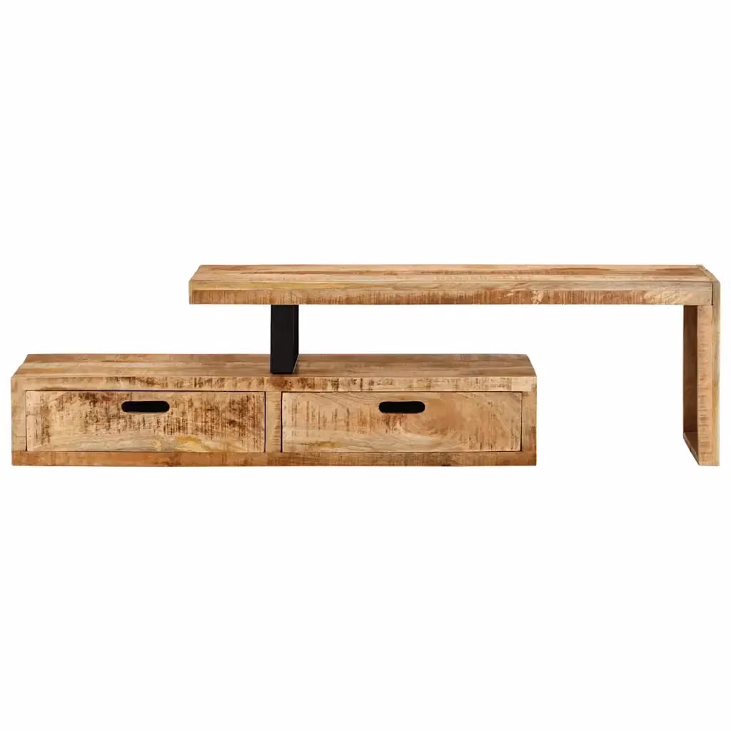 Mobile porta TV in legno massello di mango color marrone antico L: 118-200 cm, P: 30 cm, H: 40 cm – 2