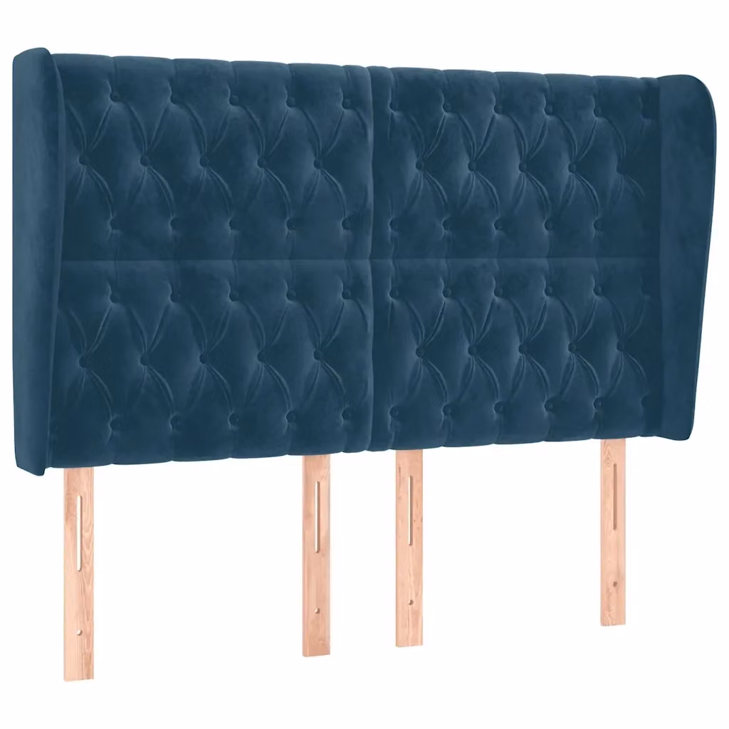 Testiera ad Orecchio vidaXL in Velluto Blu, L: 163 cm, P: 23 cm, H: 118/128 cm – 2