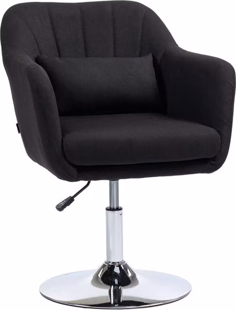 Sedia da ufficio ergonomica Minimal in tessuto nero con braccioli e rotazione a 360 gradi L/P/H: 60 x 60 x 79-91 cm