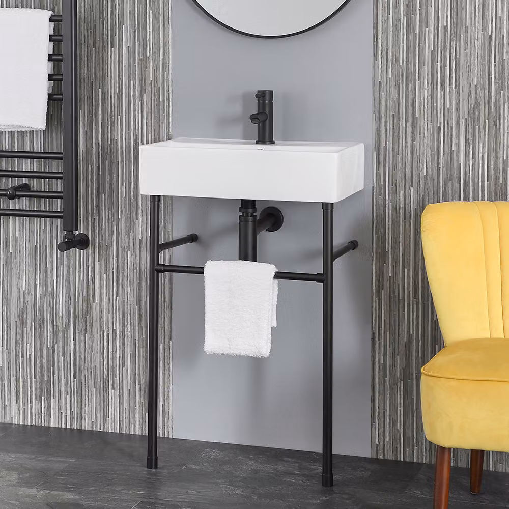 Lavabo con Consolle Nera – 550 mm x 310 mm – Halwell