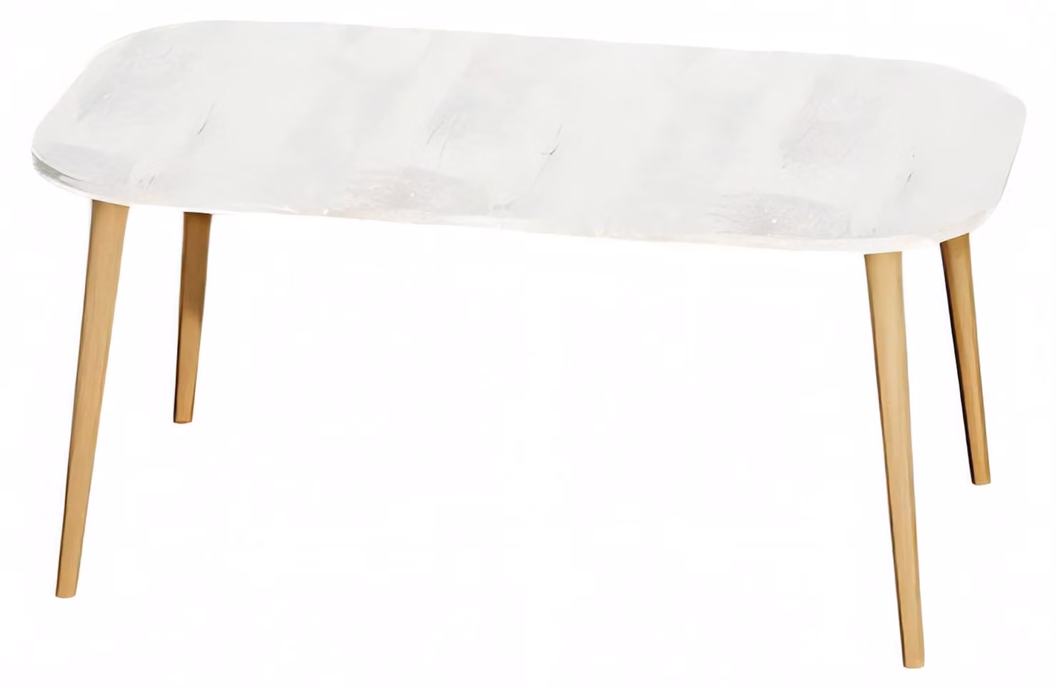 Eleganter weißer Couchtisch aus Holz im minimalistischen Design