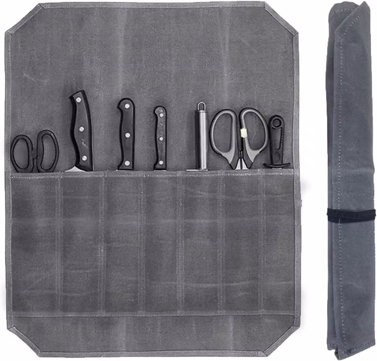 Borsa portaoggetti con 7 scomparti, realizzata in tela cerata idrorepellente, dimensioni 45x56 cm, ideale per la cucina