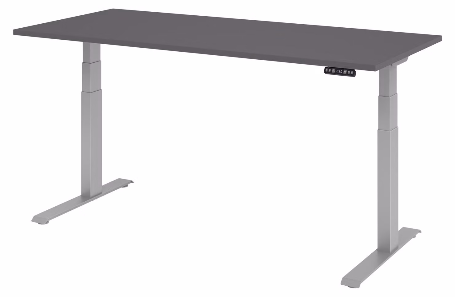 Scrivania regolabile in altezza XDKB | 2 motori | 120 - 180 cm | elettrica, dimensioni piano:180 x 80 cm, colore piano:grafite, colore struttura:argento