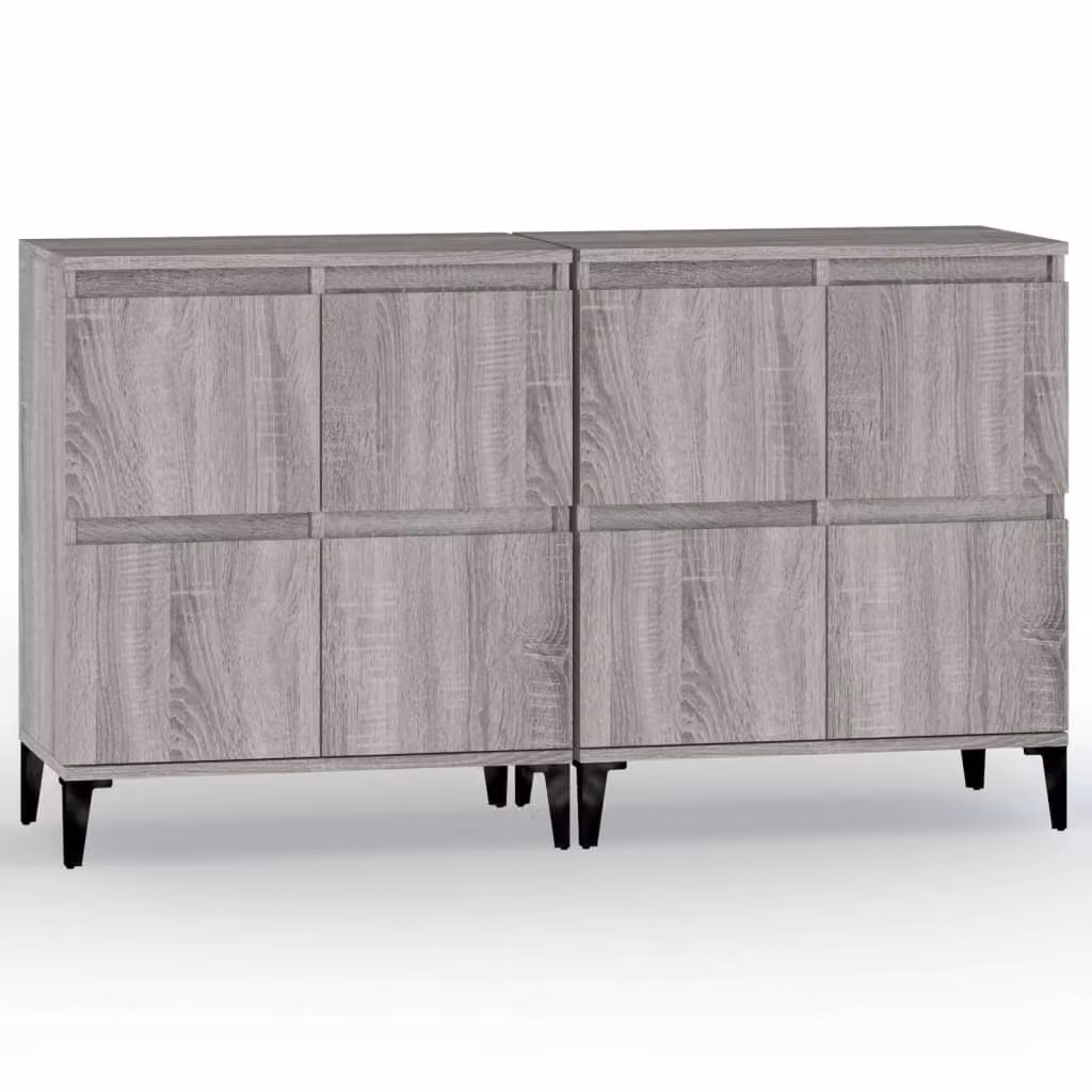 Credenze 2pz Grigio Sonoma 60x35x70 cm in Legno Multistrato