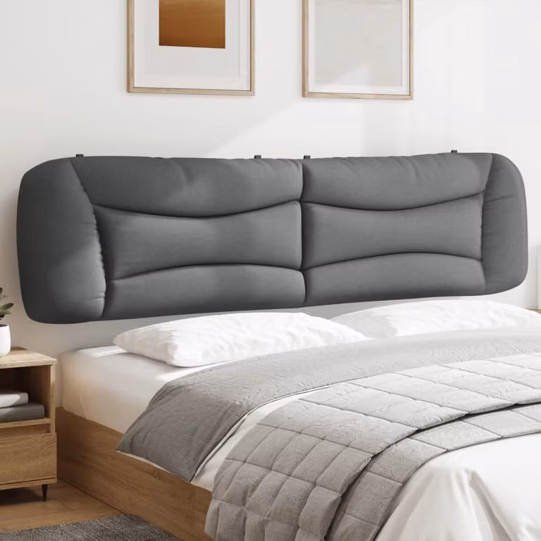 vidaXL Cuscino Testiera Hvar Grigio Chiaro in Tessuto con Design a Righe