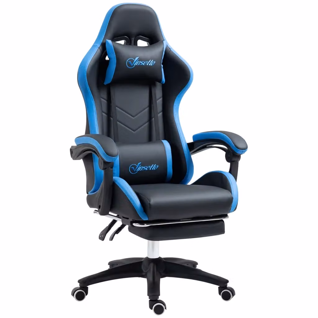 Sedia da Gaming Reclinabile XYLO Blu e Nero con Altezza Regolabile e Poggiatesta – 2