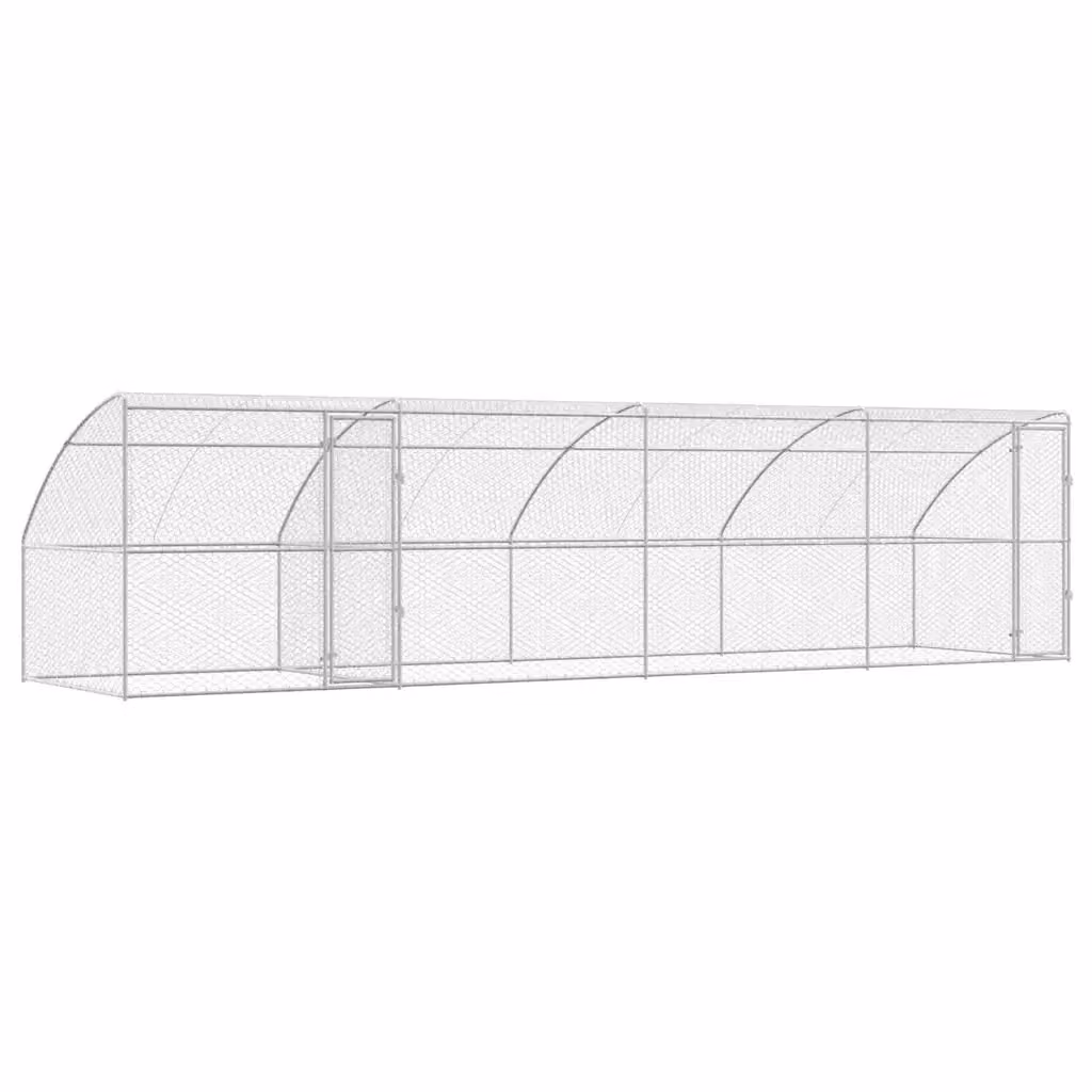 Set di 4 cuccie per cani vidaXL in metallo argentato resistente alle intemperie per giardino – 2