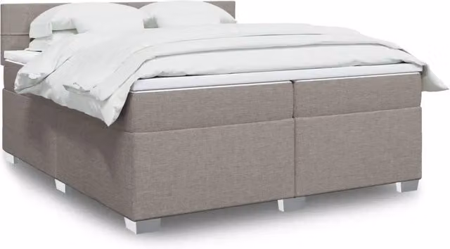 Letto Ibrido vidaXL con Materasso a Molle Insacchettate e Cassetti, Colore Beige, L/P: 200 x 200 cm