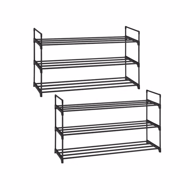 Set di 2 Scarpiere Scaffale per Calzature Nero | SONGMICS