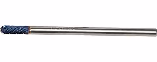 Punta fresa in metallo duro, 6 x 100 mm, rivestita con tecnologia BLUE-TEC
