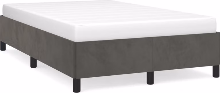 Giroletto senza Materasso Grigio Scuro 120x200 cm Velluto