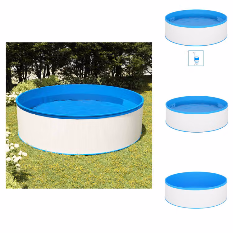vidaXL Piscina per bambini con skimmer sospeso e pompa 350x90 cm Bianco - Piscine