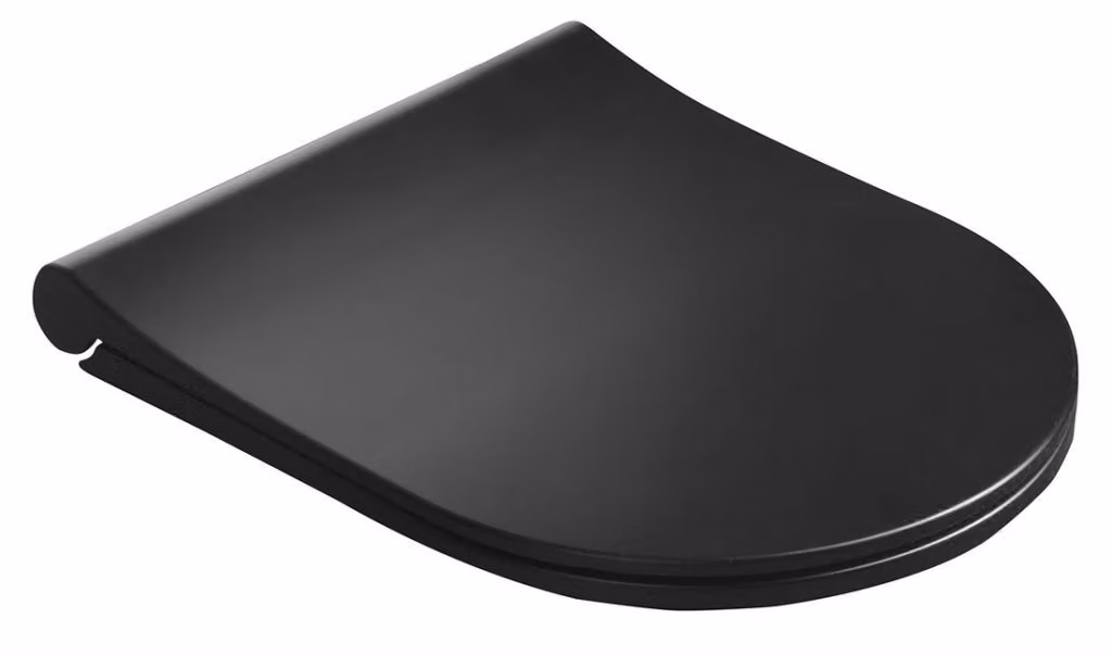 Sedili Sapho - Sedile per WC Avva Slim, Soft Close, nero opaco 100787-110