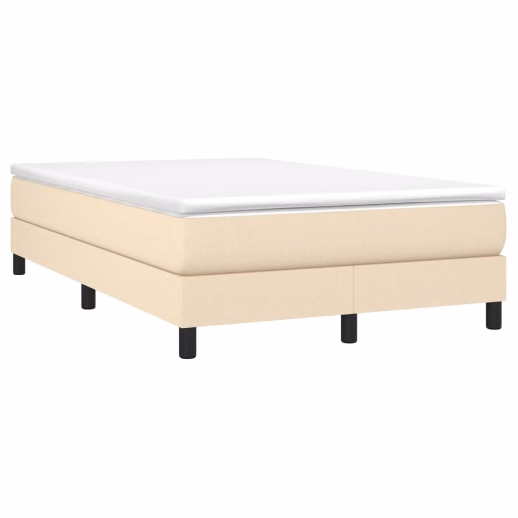 Maison Exclusive - Giroletto a Molle con Materasso Crema 120x190 cm in Tessuto