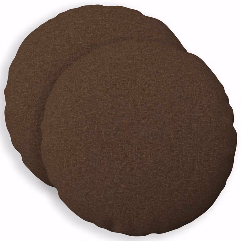 Set di 2 federe rotonde vidaXL HEERLEN in tessuto marrone, Ø 30 cm
