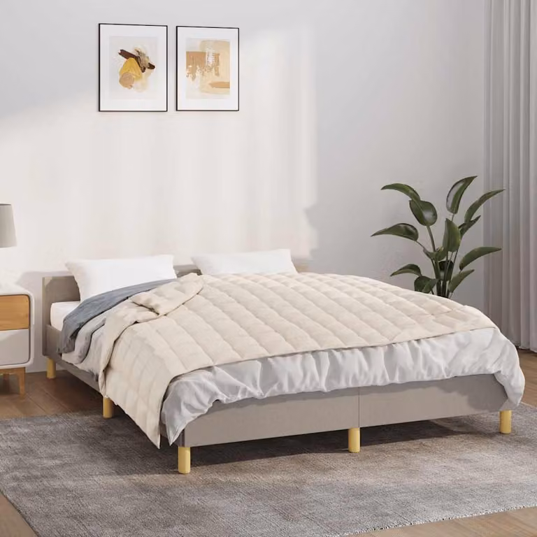 Coperta Ponderata vidaXL in Microfibra e Cotone Beige, L: 150 cm, P: 200 cm, Peso: 7 kg