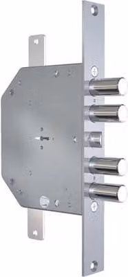 Serratura a infilare in acciaio inox Mrx 2151 Cr Dm M4 Tripla con chiave, colore argento o nero, Ip.mm: 28 mm, E.mm: 60 mm