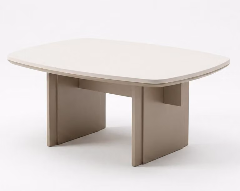 Tavolino da caffè design, moderno, beige, imponente, stabile, solido, semplice, liscio