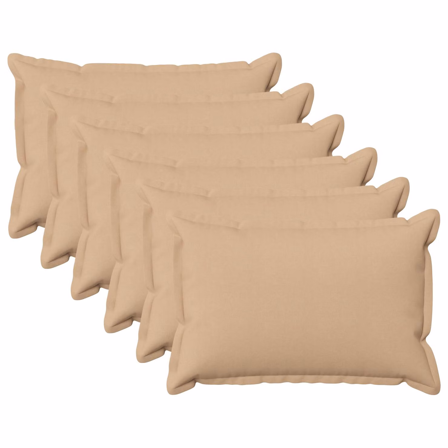 Set di 6 cuscini vidaXL HOUTEN beige in lino con fodera lavabile