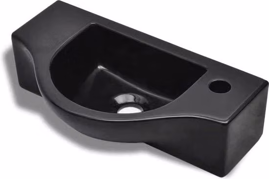 Wastafello in Ceramica con Disegno - Goccia Elegante Nera per la Stanza da Bagno
