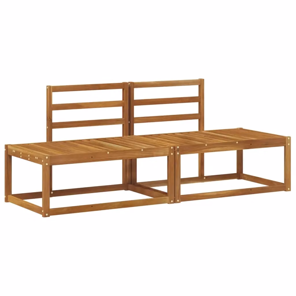 Set di divano da esterno 2 pezzi vidaXL in legno di acacia marrone con cuscini inclusi L: 182,5 cm, P: 63 cm, H: 73 cm – 2