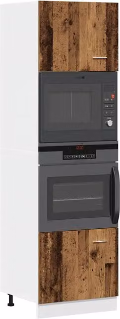 Mobile per microonde Lyon vidaXL in legno marrone stile rustico L: 60 cm, P: 57 cm, H: 207 cm