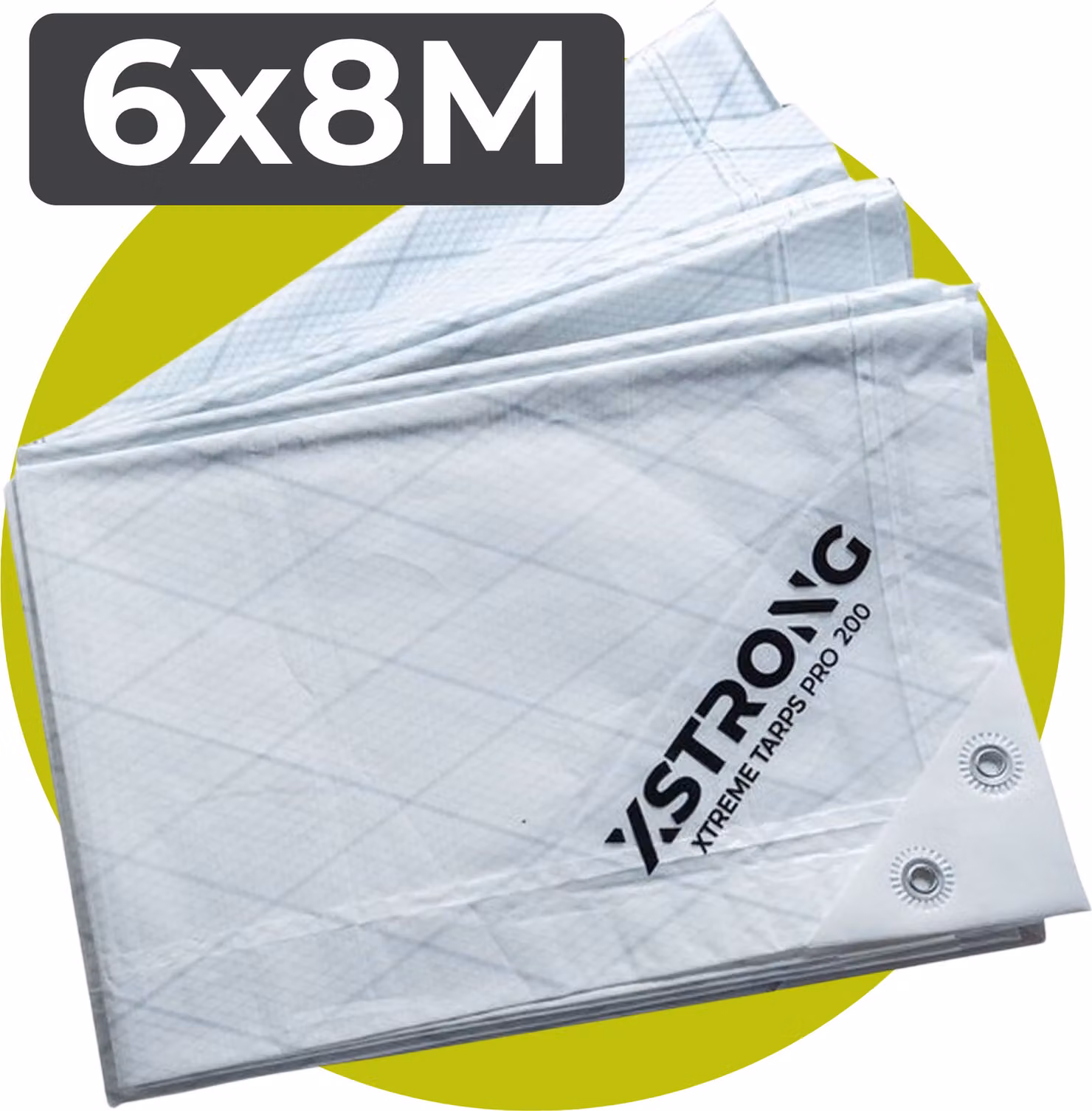 Telone Xstrong Pro 200 6x8 bianco Impermeabile Super resistente con occhielli