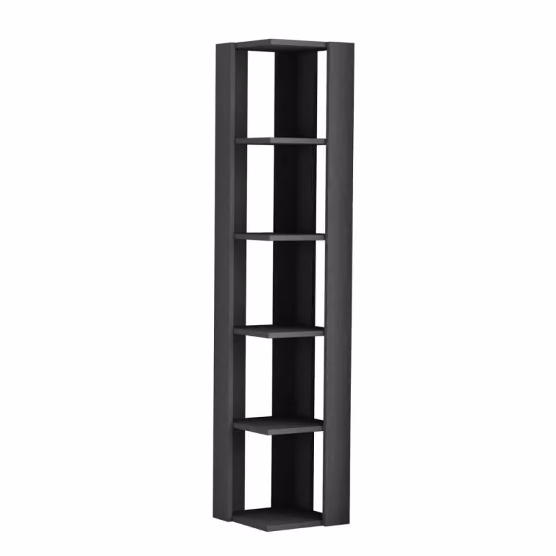 Libreria angolare moderna Effezeta Italia Nati antracite con 5 ripiani L: 34 cm, P: 34 cm, H: 161 cm – 2