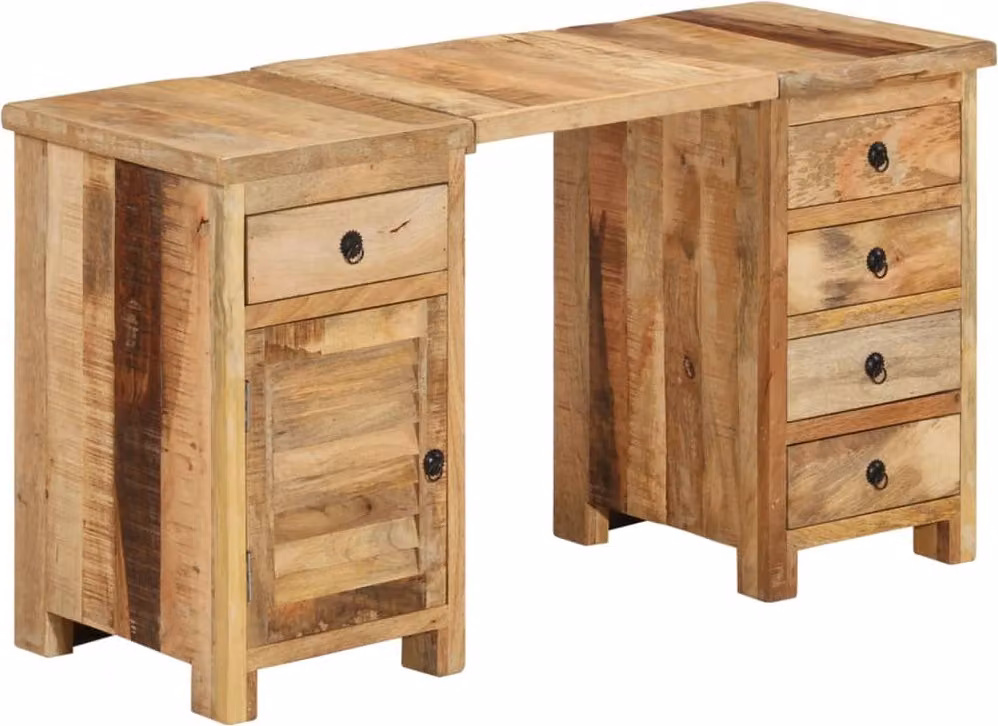 The Living Store Scrivania in legno massello di mango 140x50x77 cm