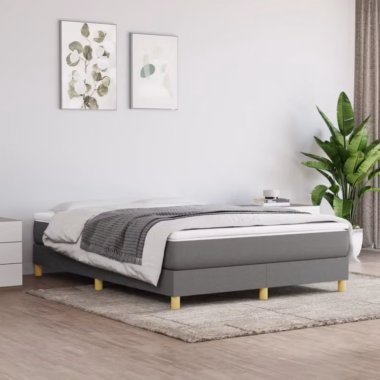 Maison Exclusive - Struttura Letto a Rete a Molle Grigio Scuro 140x190 cm Tessuto