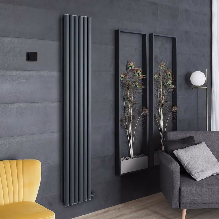 Radiatore Elettrico Verticale Design Antracite 1784x354mm - Doppio pannello - Senza termostato