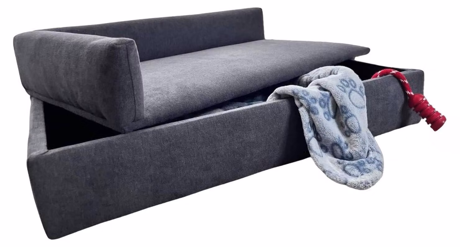 Divano con cuccia per cani, colore grigio, dimensioni 71x42x24 cm