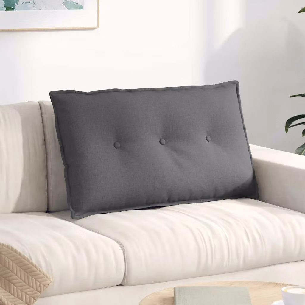 Cuscino per schiena vidaXL Grigio con rivestimento in poliestere L 80 x P 19 x H 50 cm