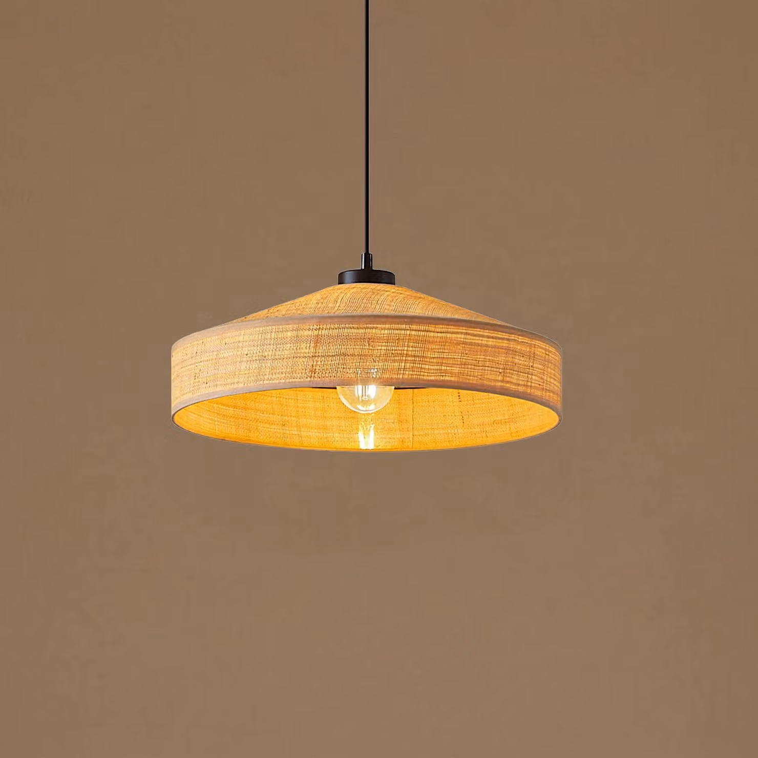 Lampada a sospensione Haldor Lindby, dimmerabile, Crema / Ambra, Soggiorno / Sala da pranzo, Legno, Scandinavo, Lampada a sospensione