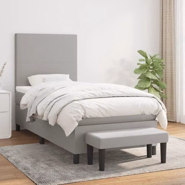Letto Ibrido con Giroletto a Molle e Materasso vidaXL, Grigio e Bianco, L/P/H: 90 x 200 x 23 cm