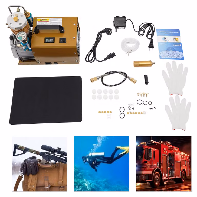 Compressore d'aria portatile - 1800W - pressione di esercizio massima di 30 MPa - materiali: rame, acciaio, alluminio - per uso industriale