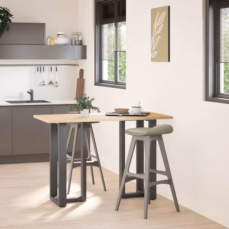 vidaXL Gambe per tavolo da bar forma T 2 pz Antracite 40x35x(90-91) cm