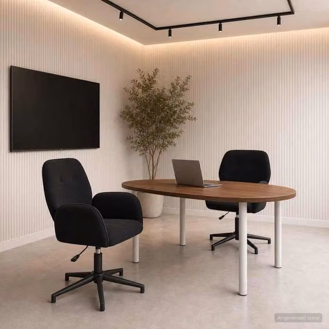 Set di 2 sedie da scrivania girevoli vidaXL in velluto nero con braccioli, L/P/H: 54 x 55 x 90 cm