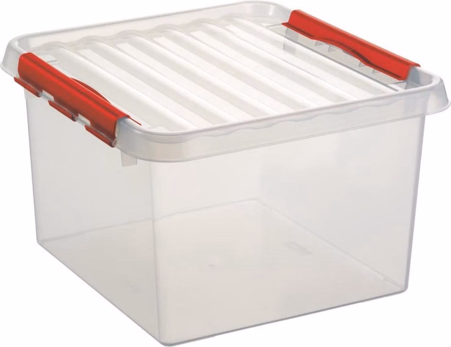 Sunware Q-Line Contenitore 26 L Trasparente Rosso, Confezione da 2 Pezzi