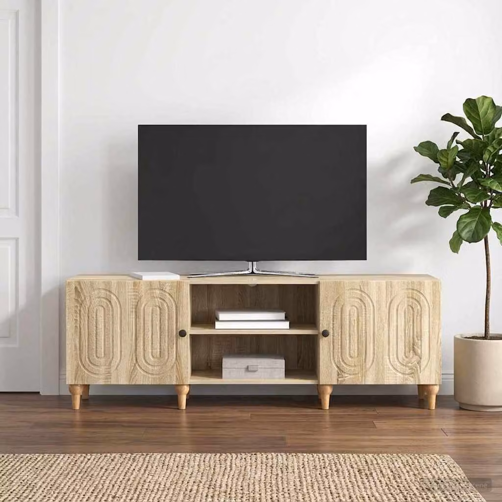 Mobile TV moderno vidaXL in legno ingegnerizzato color rovere sonoma marrone L 150 x P 31 x H 50 cm