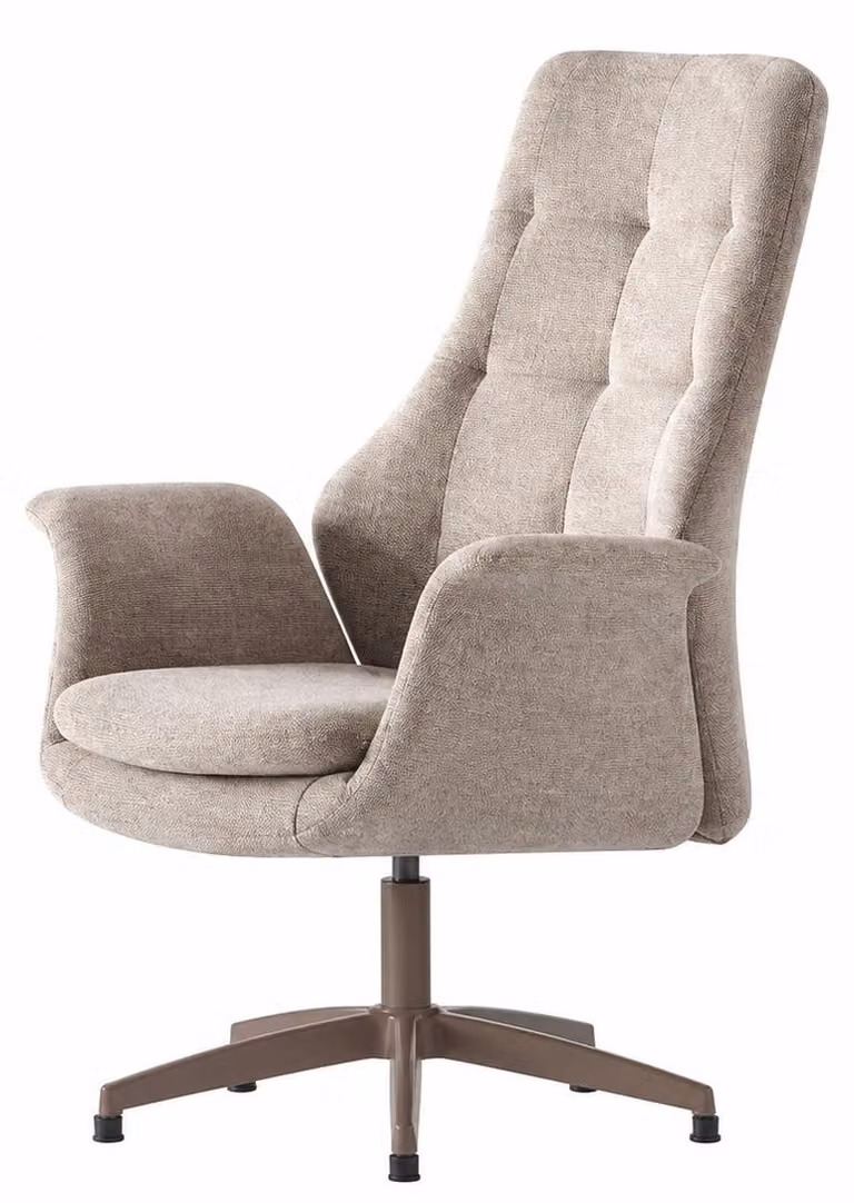 Sedia beige, struttura in metallo robusta, design moderno e minimalista, ideale per sale conferenze