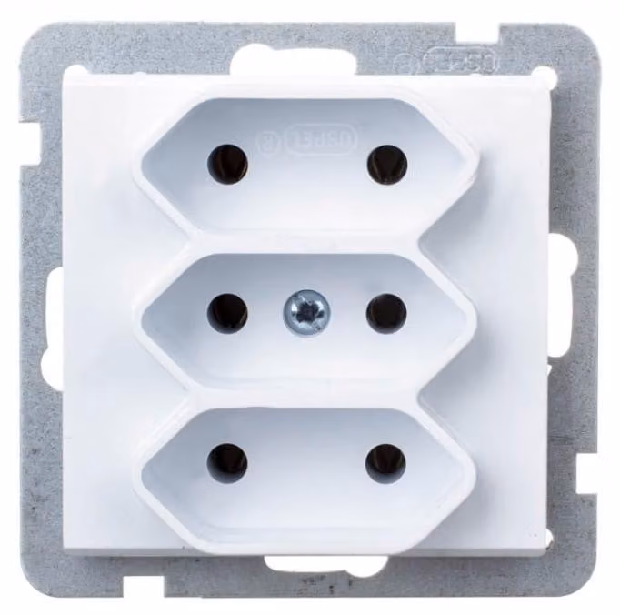 presa a 3 vie EURO bianco Ospel Sonata GP-3R/m/00
