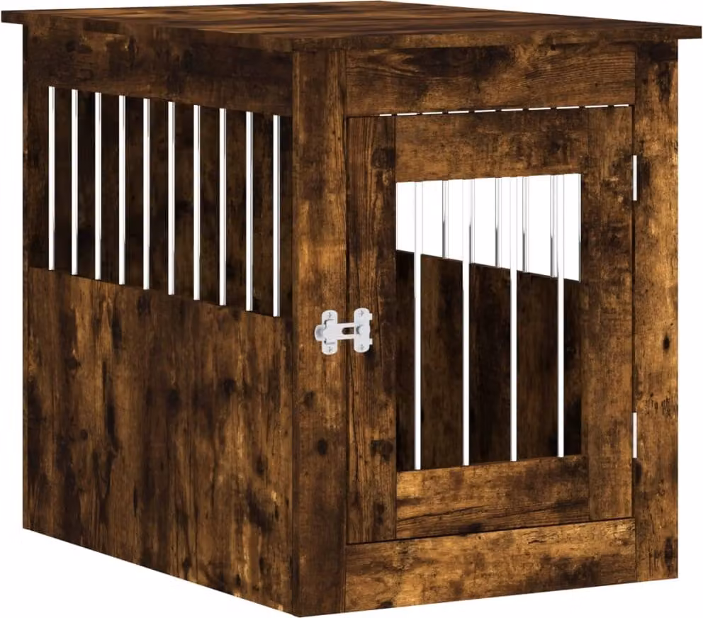Gabbia Cani da Arredamento Rovere Fumo 55x75x65cm Multistrato