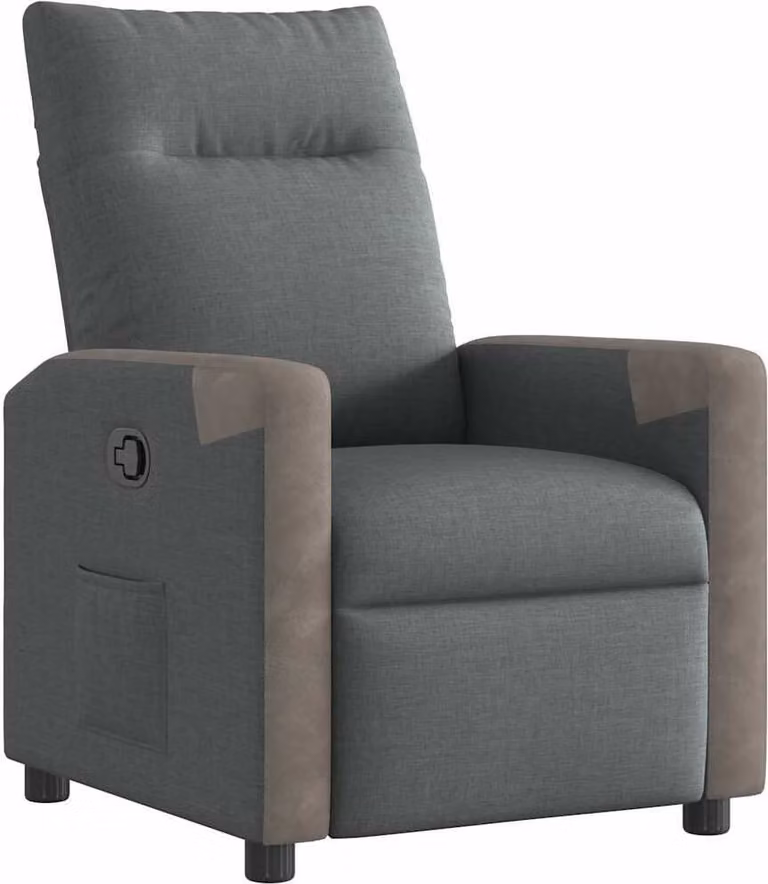 Poltrona Reclinabile in Tessuto Grigio Scuro