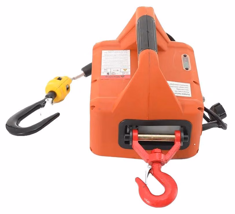 Avvolgitori elettrici, potenza di 1500W, capacità di sollevamento di 500 kg, altezza di sollevamento di 7,6 metri, velocità di 5 m/min, cavo in acciaio zincato