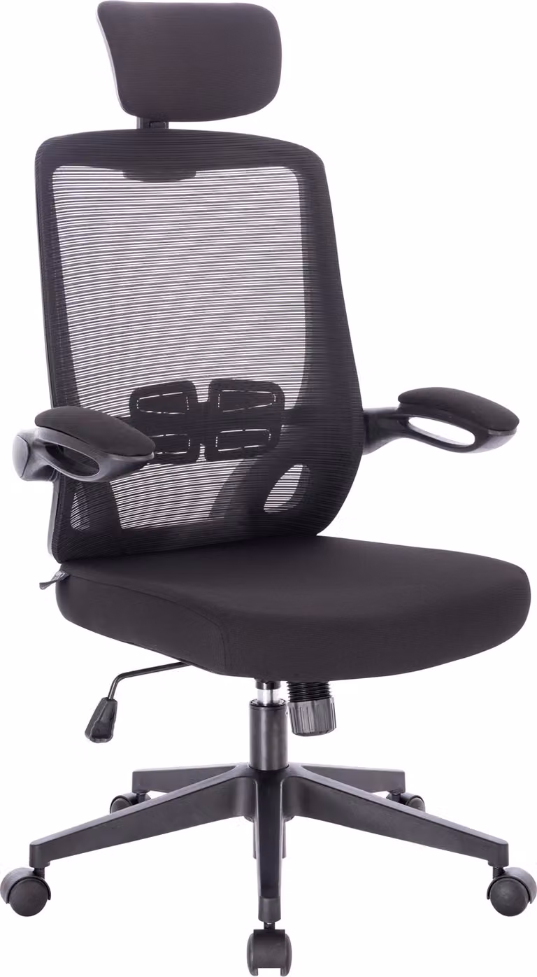 SVITA SAM: sedia da ufficio ergonomica e regolabile con rotelle, nera