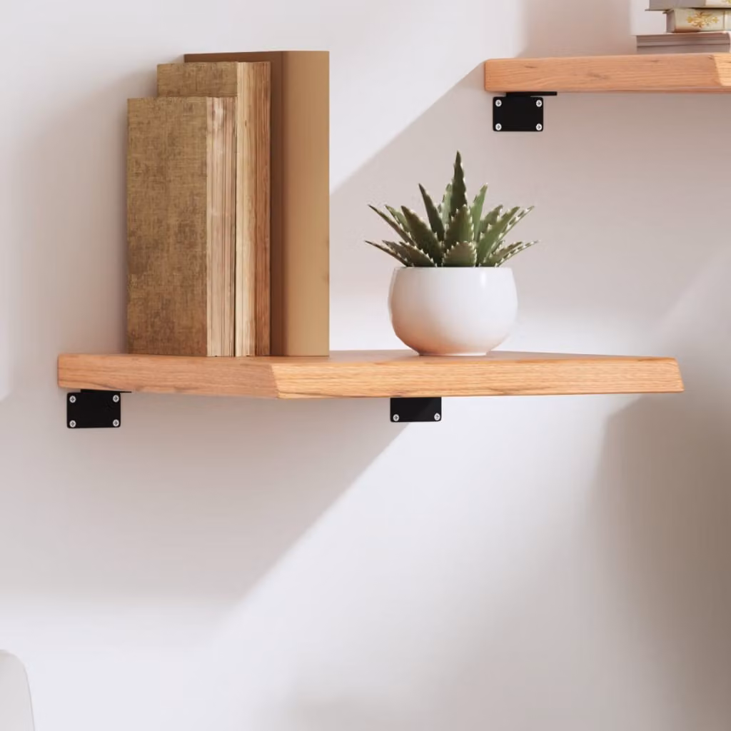 Ripiano da muro vidaXL in legno di rovere massello marrone L/P/H: 40 x 40 x (2-4) cm